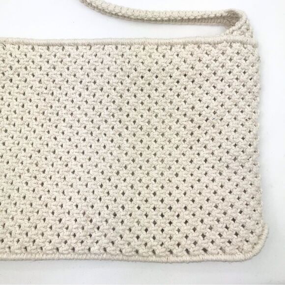 Cream Crochet Beaded Retro Boho Festival Shoulder Bag - Picture 8 of 11